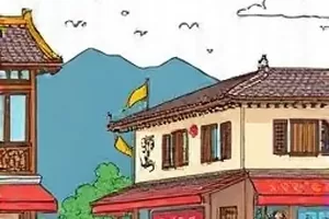 《半城烟雨事》封面,雨中长街与一把收拢的油纸伞